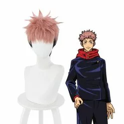 Cosplay Clans Anime Jujutsu Kaisen Yuji Itadori Short Pink Gradient Black Cosplay Wigs