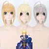Cosplay Clans Anime FGO Fate Stay Night Arturia Pendragon Saber Blonde Grey Styled Updo 3 Colors Cosplay Wigs