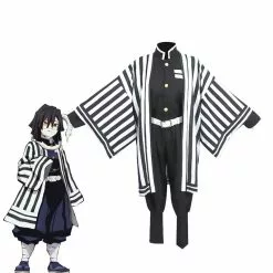 Cosplay Clans Anime Demon Slayer Kimetsu No Yaiba Iguro Obanai Kimono Black White Halloween Cosplay Costumes