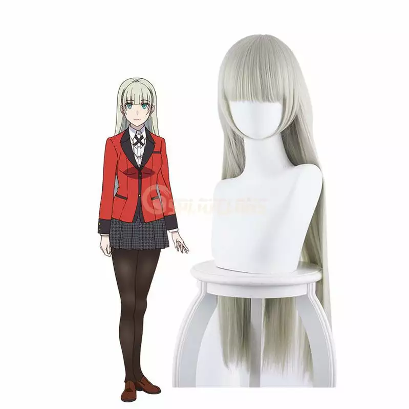 Cosplay Clans Anime Kakegurui Ririka Momobami 80cm Long Grey Straight Cosplay Wigs 3 Cosplay Clans Anime Kakegurui Ririka Momobami 80cm Long Grey Straight Cosplay Wigs