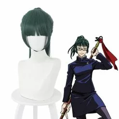 Cosplay Clans Anime Jujutsu Kaisen Maki Zenin Long Dark Green Cosplay Wigs
