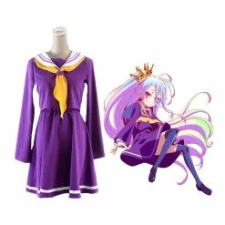 Cosplay Clans Anime No Game No Life Shiro Purple Uniform Cosplay Costume