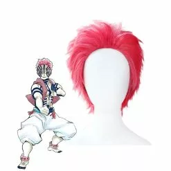 Cosplay Clans Anime Demon Slayer Kimetsu No Yaiba Mugen Ressha-hen Akaza Komaji Cosplay Wigs