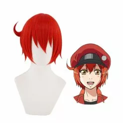Cosplay Clans Anime Cells At Work Red Blood Cell Short Red Cosplay Wigs