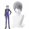 Cosplay Clans Anime Fruits Basket Soma Yuki 35cm Short Gray Cosplay Wigs