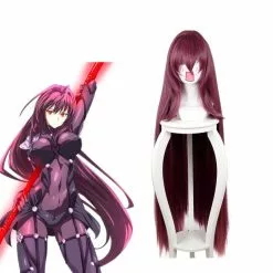 Cosplay Clans FGO Fate Grand Order Lancer Scathach Dark Purple 110cm Long Stright Cosplay Wigs
