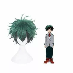Cosplay Clans Anime My Hero Academia Izuku Midoriya Deku Cosplay Wigs Short Green Fade Black Wig