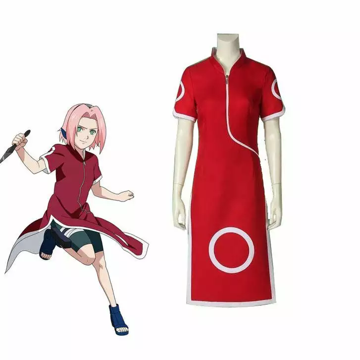 Cosplay Clans Anime Naruto Haruno Sakura Ninja Dresses Set Cosplay Costume 3 Cosplay Clans Anime Naruto Haruno Sakura Ninja Dresses Set Cosplay Costume