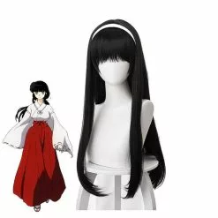 Cosplay Clans Anime Inuyasha Kikyo Long Straight Black Cosplay Wigs