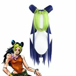 Cosplay Clans Anime JoJo's Bizarre Adventure Stone Ocean Jolyne Cujoh Long Blue Mixed Green Cosplay Wigs