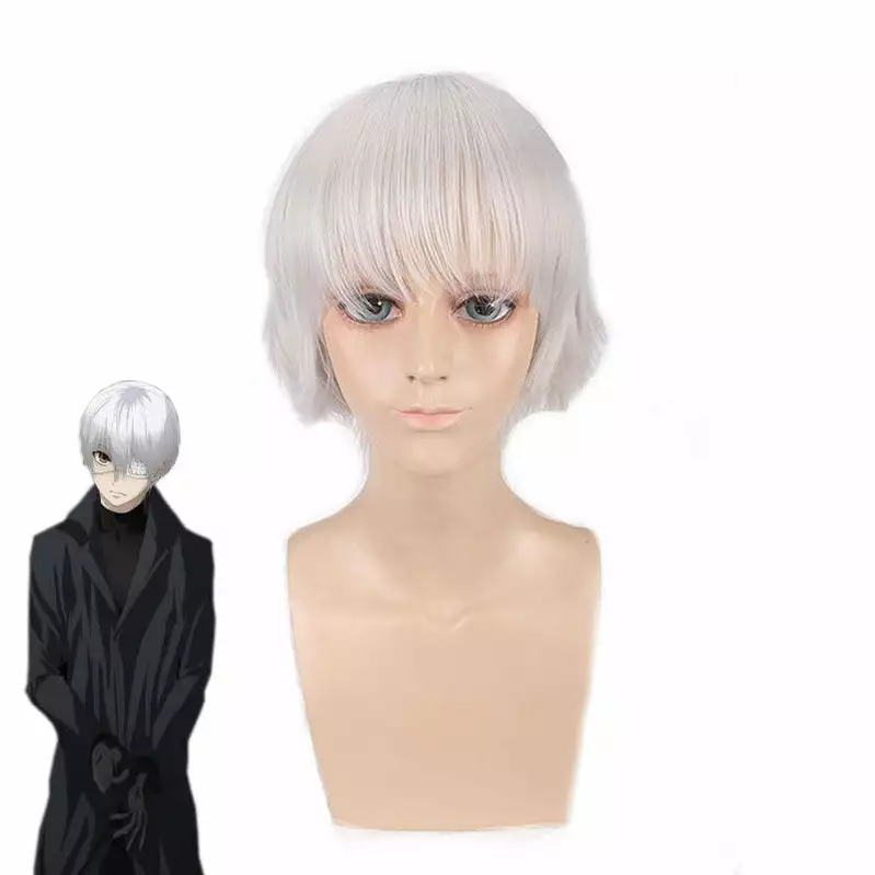 Cosplay Clans Anime Tokyo Ghoul Haise Sasaki 35cm White Cosplay Wigs 3 Cosplay Clans Anime Tokyo Ghoul Haise Sasaki 35cm White Cosplay Wigs