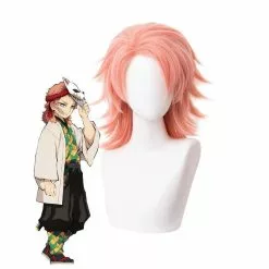 Cosplay Clans Anime Demon Slayer Kimetsu No Yaiba Sabito Orange Pink Cosplay Wigs