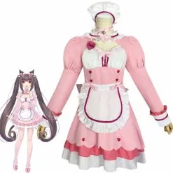 Cosplay Clans Anime Nekopara Chocola Vanilla Pink Maid Uniform Cosplay Costumes