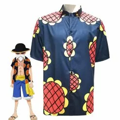 Cosplay Clans Anime One Piece Monkey D. Luffy Sunflower Shirt Cosplay Costumes