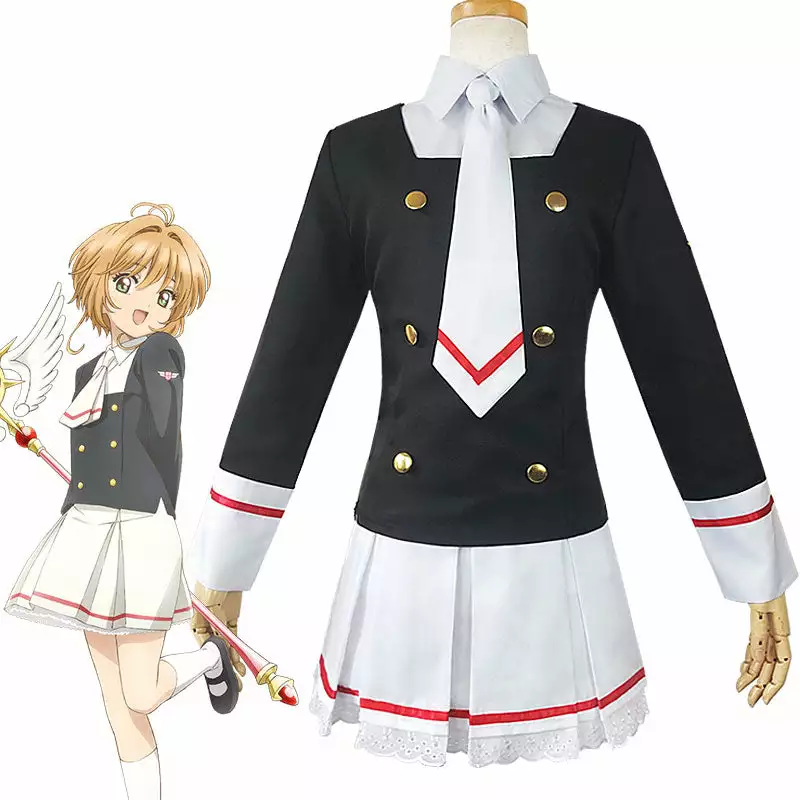 Cosplay Clans Anime Cardcaptor Sakura Sakura Kinomoto JK Uniform Cosplay Costumes 3 Cosplay Clans Anime Cardcaptor Sakura Sakura Kinomoto JK Uniform Cosplay Costumes