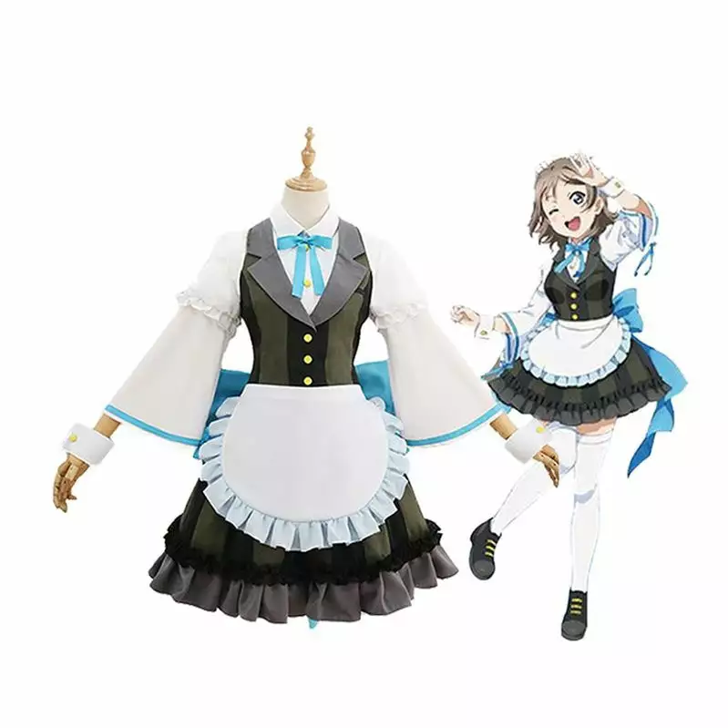 Cosplay Clans LoveLive!Sunshine!! Watanabe You And Aqours All Members Maid Uniform Cosplay Costume 3 Cosplay Clans LoveLive!Sunshine!! Watanabe You And Aqours All Members Maid Uniform Cosplay Costume
