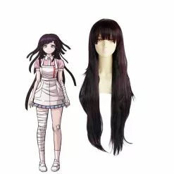 Cosplay Clans Anime Danganronpa 2: Goodbye Despair Mikan Tsumiki 100cm Long Black Purple Cosplay Wigs