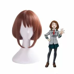Cosplay Clans Anime My Hero Academia Ochaco Uraraka Short Brown Cosplay Wigs
