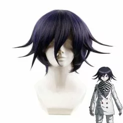 Cosplay Clans Anime DanganRonpa V3 Oma Kokichi Black Mixed Purple Short Wigs