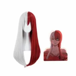Cosplay Clans Anime My Hero Academia Shoto Todoroki Long Female White And Red Cosplay Wigs