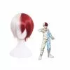 Cosplay Clans Anime My Hero Academia Shoto Todoroki Cosplay Wigs Short White And Red Wig