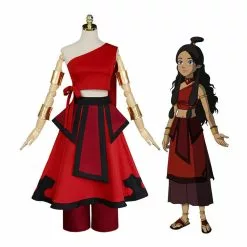 Cosplay Clans Anime Avatar: The Last Airbender Katara Red Dress Outfit Cosplay Costume