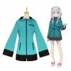 Cosplay Clans Anime Eromanga Sensei Sagiri Izumi Dark Green Coat Cosplay Costume