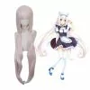 Cosplay Clans Game Nekopara Vanilla Long Straight Light Pink Cosplay Wigs