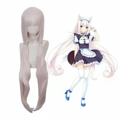 Cosplay Clans Game Nekopara Vanilla Long Straight Light Pink Cosplay Wigs