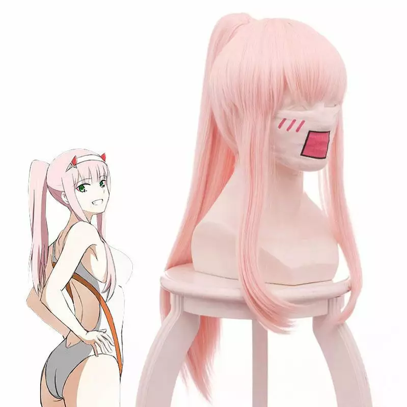 Cosplay Clans Anime DARLING In The FRANXX 02 Zero Two 65cm Long Pink Ponytail Cosplay Wigs 4 Cosplay Clans Anime DARLING In The FRANXX 02 Zero Two 65cm Long Pink Ponytail Cosplay Wigs - Image 2