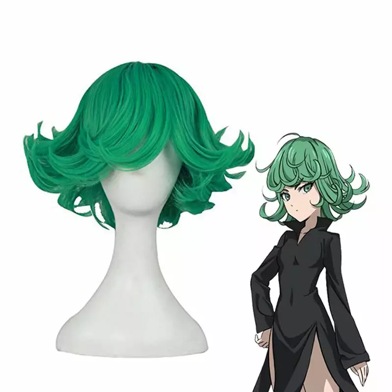 Cosplay Clans Anime One Punch Man Terrible Tornado Short Green Curly Cosplay Wigs 3 Cosplay Clans Anime One Punch Man Terrible Tornado Short Green Curly Cosplay Wigs
