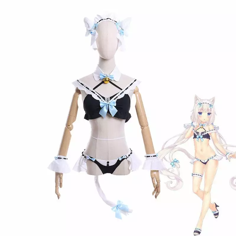 Cosplay Clans Anime Nekopara Chocola Vanilla Maid Swimsuit Halloween Cosplay Costumes 6 Cosplay Clans Anime Nekopara Chocola Vanilla Maid Swimsuit Halloween Cosplay Costumes - Image 4