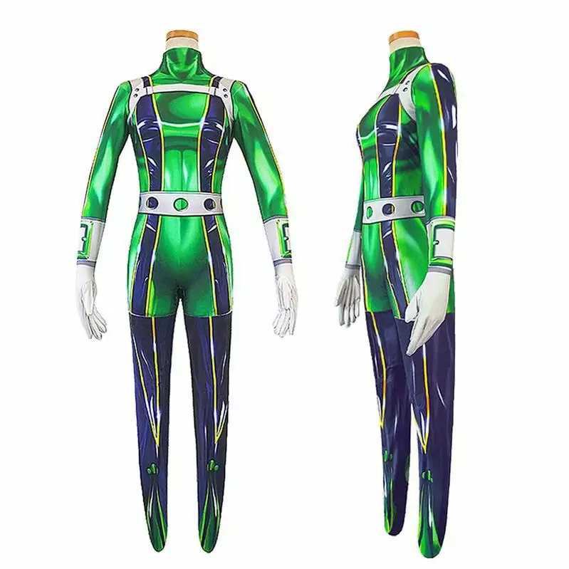 Cosplay Clans Anime My Hero Academia Tsuyu Asui Frog Combat Jumpsuit Cosplay Costume 5 Cosplay Clans Anime My Hero Academia Tsuyu Asui Frog Combat Jumpsuit Cosplay Costume - Image 3