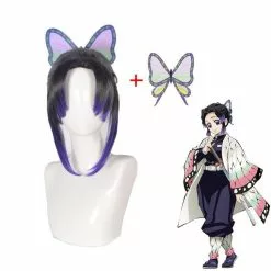 Cosplay Clans Anime Demon Slayer Kimetsu No Yaiba Cosplay Kochou Shinobu Cosplay Wig Short Purple Wig