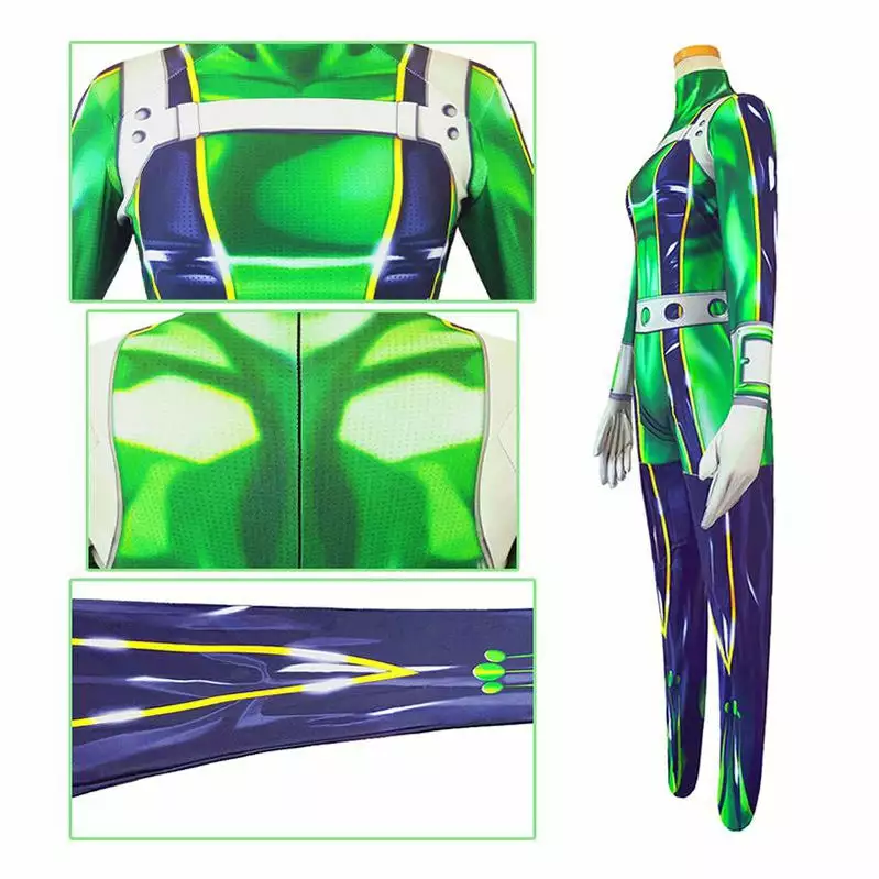 Cosplay Clans Anime My Hero Academia Tsuyu Asui Frog Combat Jumpsuit Cosplay Costume 4 Cosplay Clans Anime My Hero Academia Tsuyu Asui Frog Combat Jumpsuit Cosplay Costume - Image 2