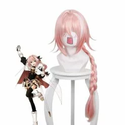 Cosplay Clans FGO Fate Grand Order Apocrypha Rider Of Black Astolfo Pink Long Braid Cosplay Wig