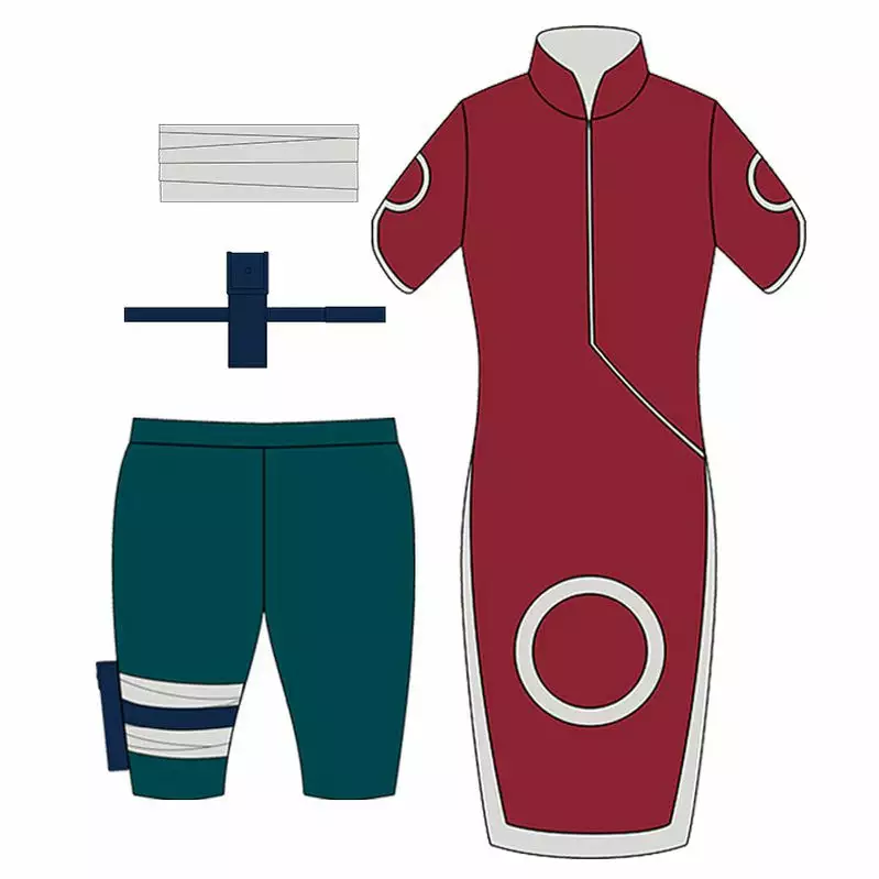 Cosplay Clans Anime Naruto Haruno Sakura Ninja Dresses Set Cosplay Costume 7 Cosplay Clans Anime Naruto Haruno Sakura Ninja Dresses Set Cosplay Costume - Image 5