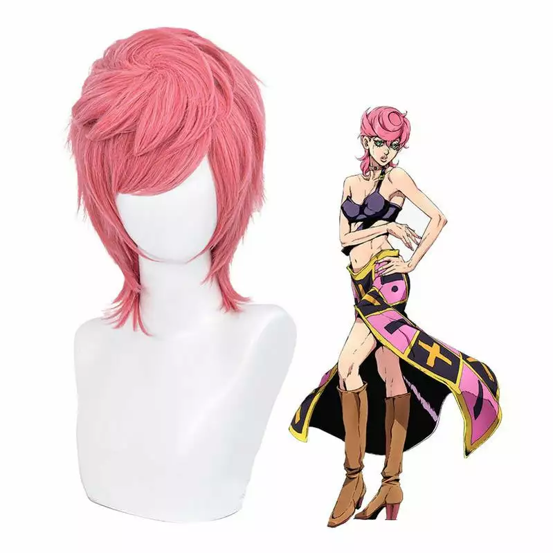 Cosplay Clans Anime JoJo's Bizarre Adventure Golden Wind Trish Una Long Pink Cosplay Wigs 3 Cosplay Clans Anime JoJo's Bizarre Adventure Golden Wind Trish Una Long Pink Cosplay Wigs