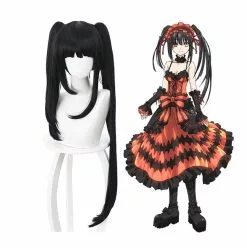 Cosplay Clans Anime Date A Live Kurumi Tokisaki Long Black Cosplay Wigs