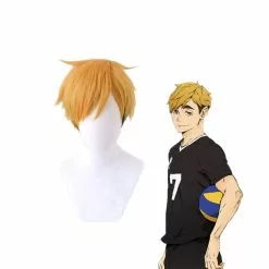 Cosplay Clans Anime Haikyuu Atsumu Miya Short Dark Yellow Cosplay Wigs