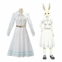 Cosplay Clans Anime Beastars Haru White Long Sleeve Dress Cosplay Costume