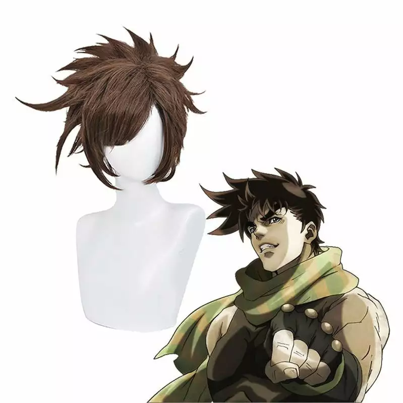 Cosplay Clans Anime JoJo's Bizarre Adventure Battle Tendency Joseph Joestar Short Brown Cosplay Wigs 3 Cosplay Clans Anime JoJo's Bizarre Adventure Battle Tendency Joseph Joestar Short Brown Cosplay Wigs