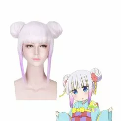 Cosplay Clans Anime Miss Kobayashi's Dragon Maid Kanna Kamui Short White Mixed Purple Cosplay Wigs