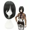 Cosplay Clans Anime Attack On Titan Mikasa Ackerman Short Black Cosplay Wigs -Cosplay Clans Sales MikasaAckermanWigs