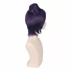 Cosplay Clans Anime Naruto Konan Short Purple Cosplay Wigs -Cosplay Clans Sales NARUTO Akatsuki Konan Women Dark Purple Short Wig With Bun Chignon Cosplay Costume Heat Resistant Synthetic.jpg q50 3