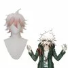 Cosplay Clans Anime Danganronpa 2: Goodbye Despair Nagito Komaeda White Fade Pink Cosplay Wigs -Cosplay Clans Sales NagitoKomaedawig