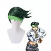 Cosplay Clans Anime JoJo's Bizarre Adventure Diamond Is Unbreakable Rohan Kishibe Short Green Cosplay Wigs -Cosplay Clans Sales RohanKishibe0