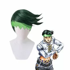 Cosplay Clans Anime JoJo's Bizarre Adventure Diamond Is Unbreakable Rohan Kishibe Short Green Cosplay Wigs