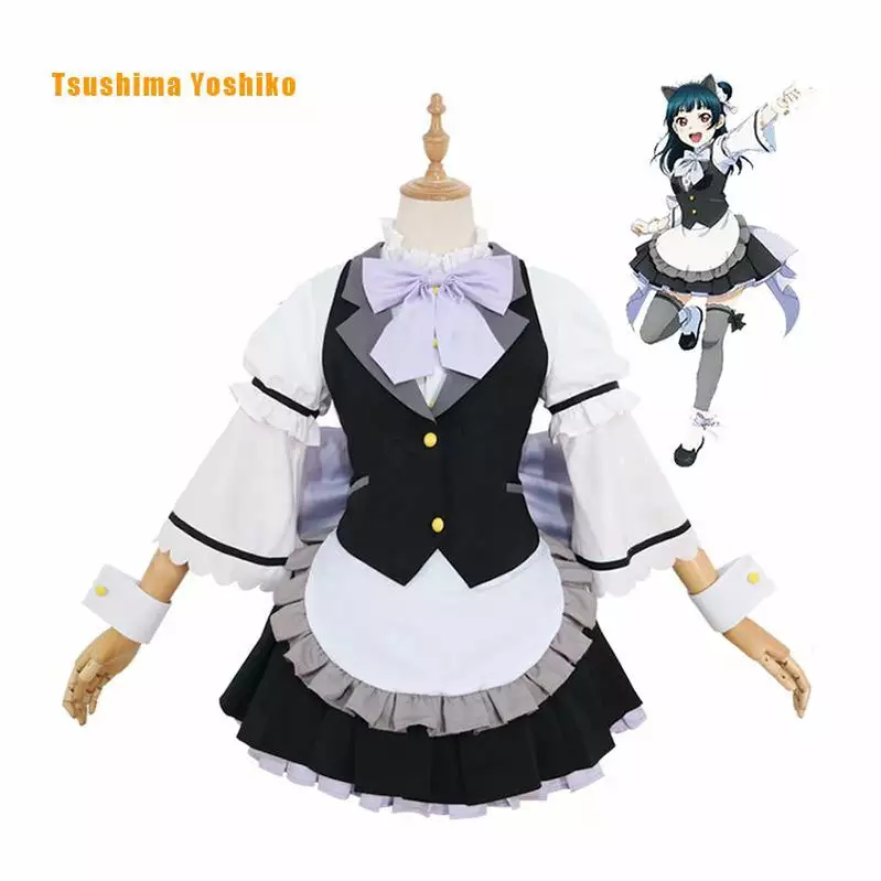 Cosplay Clans LoveLive!Sunshine!! Watanabe You And Aqours All Members Maid Uniform Cosplay Costume 11 Cosplay Clans LoveLive!Sunshine!! Watanabe You And Aqours All Members Maid Uniform Cosplay Costume - Image 9