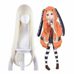 Cosplay Clans Anime Kakegurui Yomoduki Runa Long Straight Cream White Cosplay Wigs